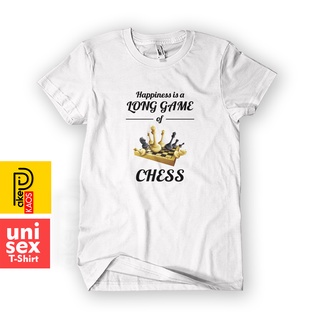 เสื้อผ้าผชเสื้อยืด ผ้าฝ้าย พิมพ์ลาย Happiness IS LONG GAME OF CHESS 30s Distro สําหรับผู้ชาย และผู้หญิงS-5XL