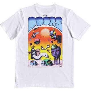 เสื้อยืดผ้าฝ้ายพิมพ์ลายขายดี เสื้อยืด พิมพ์ลาย The DOORS BAND | เสื้อยืด พิมพ์ลาย BAND THE DOORS PSYCHEDELIC VISUAL | Th