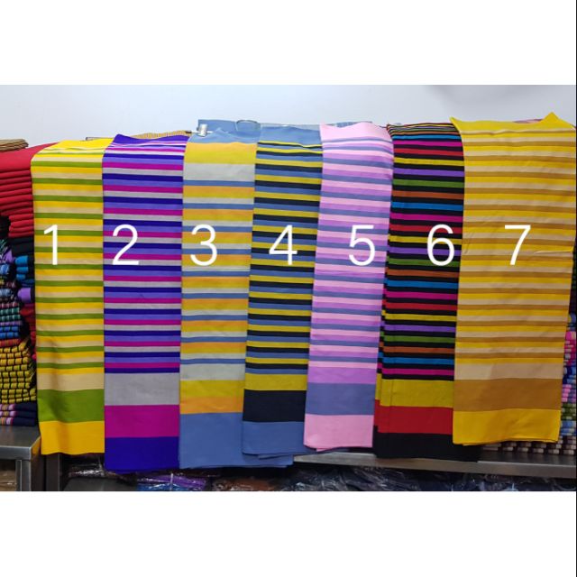 ผ้าซิ่น ราคาถูก สีเหลือง ลายสันกำแพง