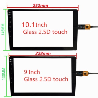 กระจกหน้าจอสัมผัส 2.5D วิทยุ แอนดรอยด์ 9 นิ้ว 10.1 นิ้ว สําหรับรถยนต์