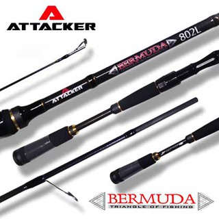 คันเบ็ด ตกปลา ตกหมึก ATTACKER BERMUDA 2ท่อน กราไฟต์ 8ฟุต และ 8.6ฟุต TRIANGLE OF FISHING อะจิ ปลาเกร็ด