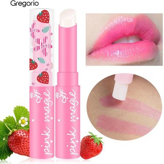 👍👄ความงามของผู้หญิง Strawberry Lip Balm อุณหภูมิเมจิกเปลี่ยนสีลิปสติก