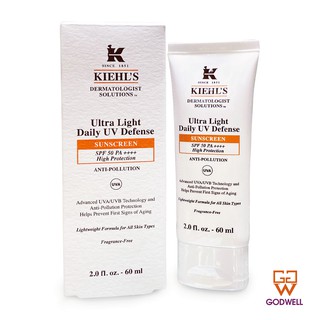 Kiehls - Kiehls Ultra Light Daily UV Defense Sunscreen SPF 50 PA++++ 60ml - Ship From Hong Kong