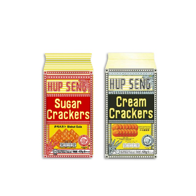 HUP SENG (ฮับเส็ง) ขนาด 428 กรัม มี 2 รสชาติ Cream / Sugar รสหวาน รสเค็ม