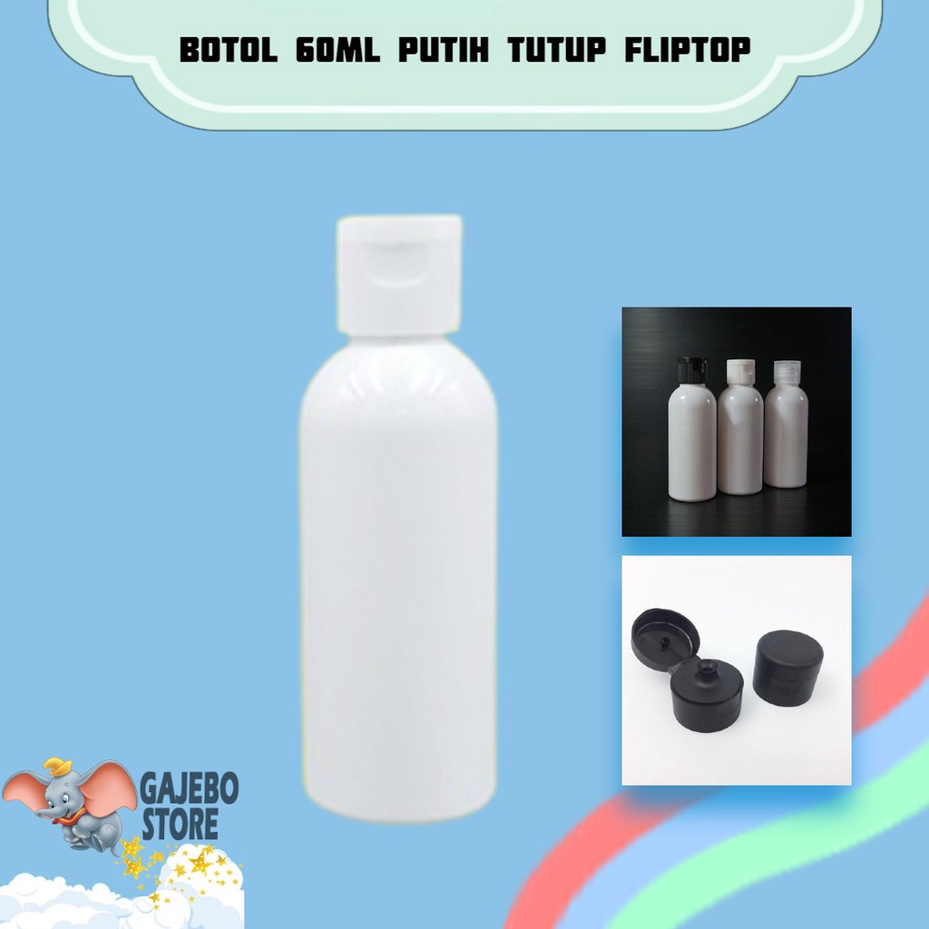 60ML WHITE FLIPTOP BOTTLE N18 / 60ML WHITE FLIPTOP BOTTLE REFILLABLE BOTTLE
