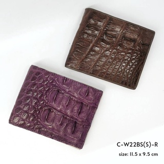 Prang Crocodile Leather Short Bi-fold Wallet / US Wallet กระเป๋าสตางค์ สองพับสั้น US หนังจระเข้ C-W22BS(S)-R