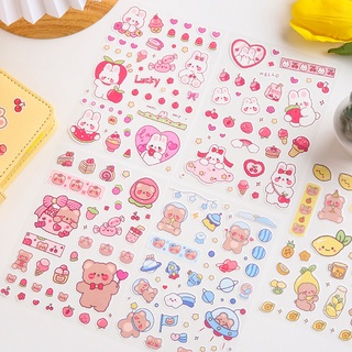 สติ๊กเกอร์กระดาษลายการ์ตูน Washi Diy สไตล์ญี่ปุ่น 4 แผ่นสําหรับตกแต่ง