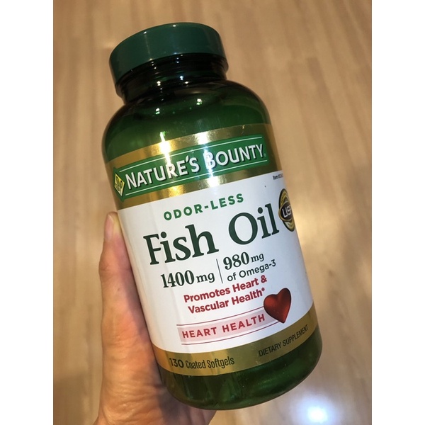 [พร้อมส่ง] Fish Oil ของ Nature’s Bounty ของแท้จากอเมริกา 1400mg, 130 เม็ด