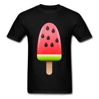เสื้อยืดคอกลม แขนสั้น ผ้าฝ้าย 100% พิมพ์ลายแตงโม ไอศกรีม 3D สีไม่จาง สําหรับผู้ชาย