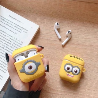 [พร้อมส่ง💛] เคสแอร์พอด airpods case เคสแอร์พอดซิลิโคน ลายมินเนี่ยน Minion &amp; Minion smile ( i9s, i11, i12 ใช้ได้)