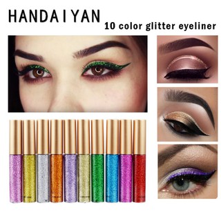 Handaiyan อายไลเนอร์ เนื้อลิขวิด กลิตเตอร์เมทัลลิก สีเงิน สีทอง 10 สี