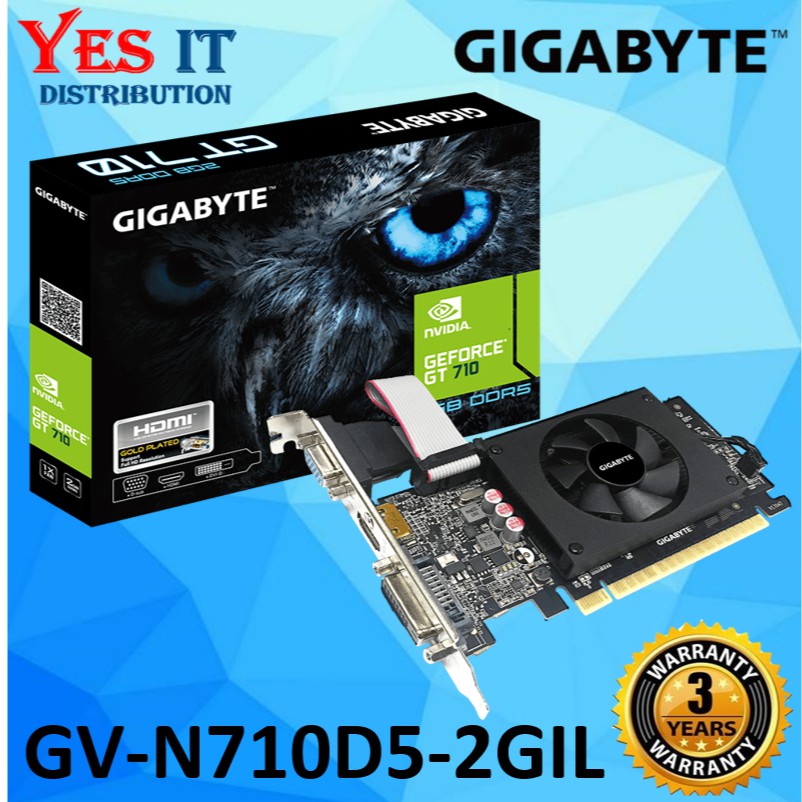 GIGABYTE NVIDIA GeForce GT 710 2GB DDR5 / GT710 / GT730 DDR3 กราฟิกการ์ด [ GV-N710D5-2GIL ]