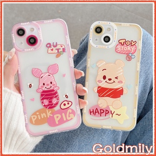 🔥 เคสไอโฟน14 เคส iPhone 14 Pro Max วินนี่เดอะพูห์ เคสไอโฟนใสแองเจิลอายขอบเหลี่ยมน่ารักสไตล์การ์ตูน iPhone 14 Plus SE3 2022 12 xr X เคสไอโฟน7พลัส SE 2022 7 i8plus เคสไอโฟน14พลัส เคสi11 Pro Max 11 XS เคสไอโฟน11 Xr เคส 13 Winnie the Pooh Case