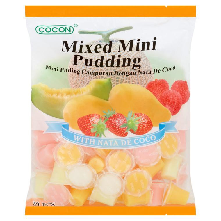 jelly cocon mixed mini pudding malaysia  พุดดิ้ง เยลลี่ ผลไม้รวม  ถุงใหญ่ NET.1050g จากมาเลเซีย BBF.