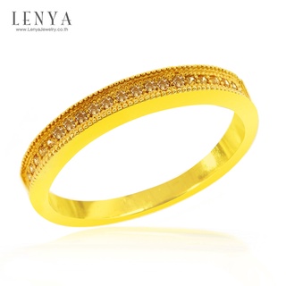 Lenya Jewelry แหวนเพชร DiamondLike สีเหลืองบาดทุกสายตา สะกดทุกหัวใจ บนตัวเรือนเงินแท้ชุบทองคำแท้