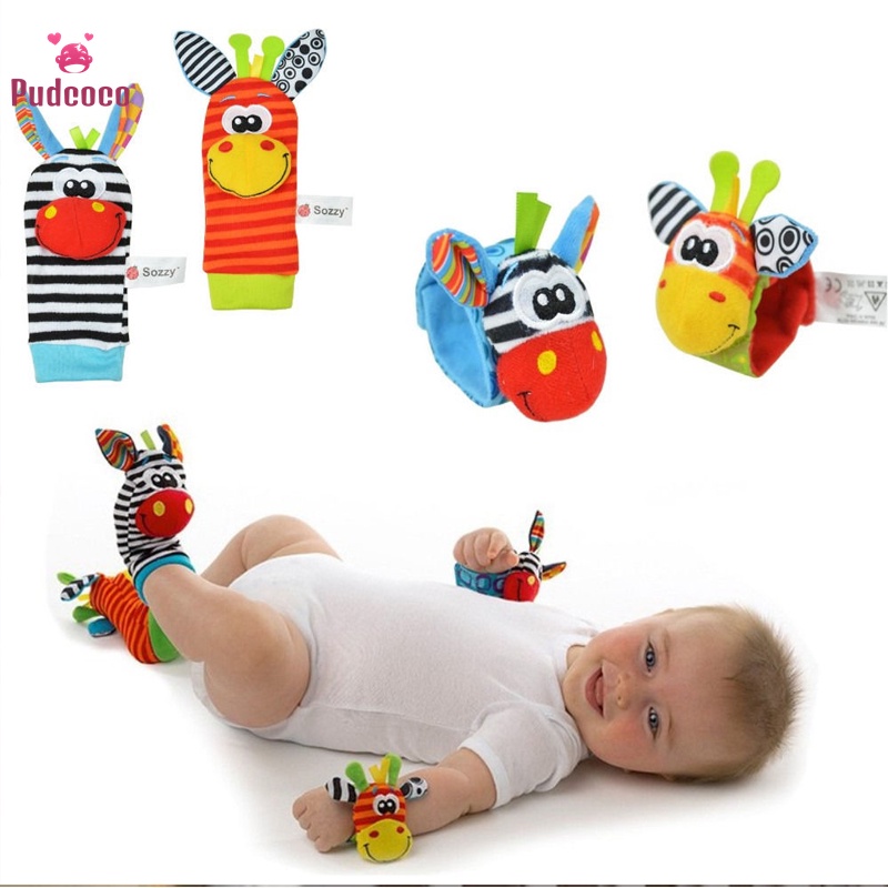 Pudcoco Baby Socks Infant Newborn Soft Rattles Handbells Hand Foot ...