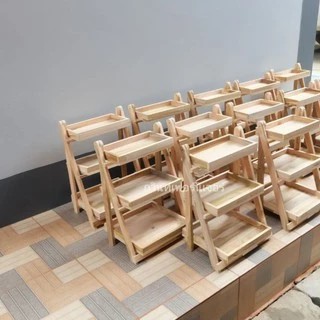 ชั้นวางของ 3 ชั้นพับได้ ​(ไม้สัก)​ ส่งเร็วทุกวัน