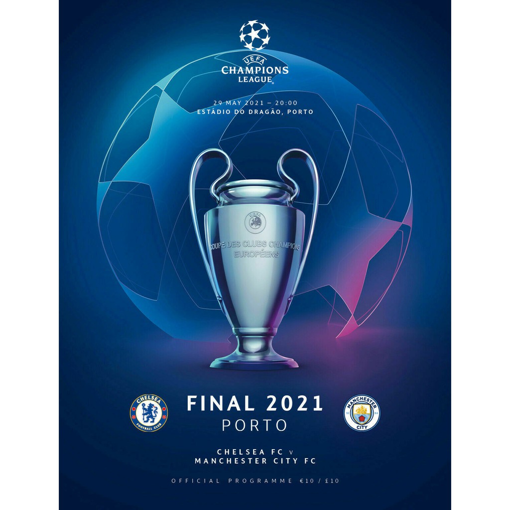 หนังสือโปรแกรม UCL Final Porto 2021 Manchester City - Chelsea