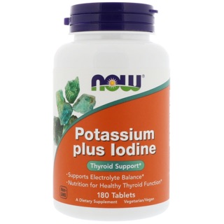 💥pre order💥🇺🇸 Now Foods Potassium Plus Iodine, 180 Tablets