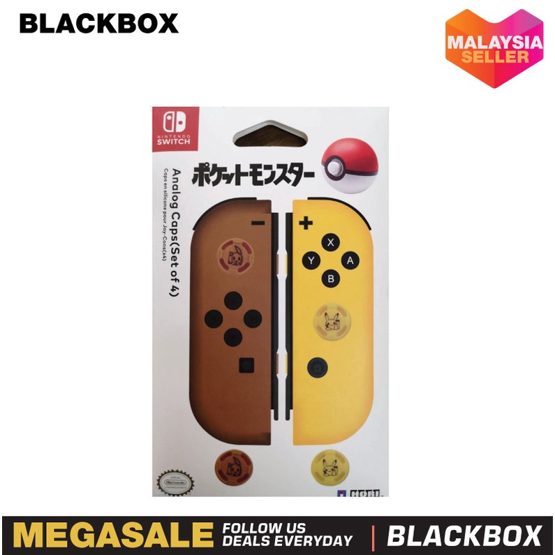 Nintendo Switch Pokemon Lets Go Analog Caps Eevee Pikachu Thumb Grip
