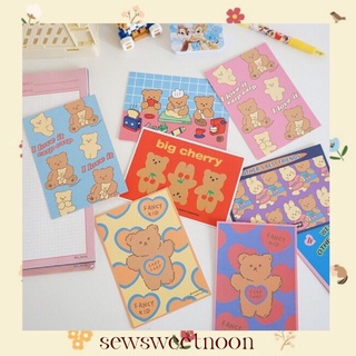 🌷sewsweetnoon🌷โปสการ์ดตกแต่งผนังห้องลายน้องหมี🐻🌸🌷1 เซ็ตได้ 4 แผ่น