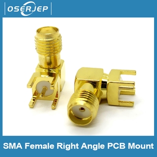 SMA Female Jack Right Angle PCB Mount RF Connector 10 ชิ้น