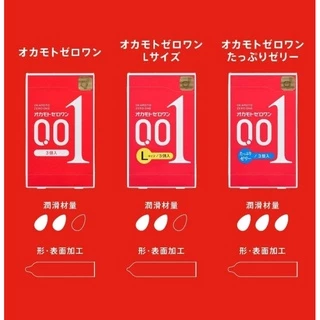 ส่งด่วนได้ 🔥 EXP.2030 Okamoto 001 🇯🇵 ถุงยางอนามัย โอกาโมโต้ 001 บาง 0.01 มิล (1 กล่อง บรรจุ3ชิ้น)