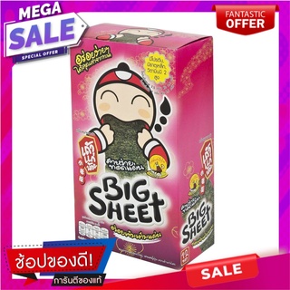 เถ้าแก่น้อย บิ๊กชีท สาหร่ายทอดแผ่น รสซอสญี่ปุ่น 3.5 กรัม x 12 ซอง Taokaenoi Big Sheet Seaweed Japanese Sauce Flavour 3.5