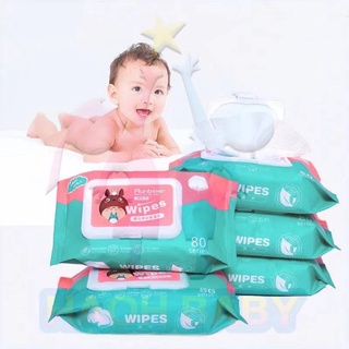 ทิชชู่เปียกเด็ก กระดาษทิชชู่เปียก 80 แผ่น กระดาษเปียก baby wipes สูตรน้ำบริสุทธิ์ มีแบบยกลัง น้ำเต็มๆแผ่น ทิชชู่เด็ก