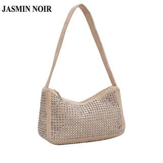 Jasmin NOIR กระเป๋าสะพายไหล่ ลายห่าน ประดับเพชร แฟชั่นสําหรับสตรี