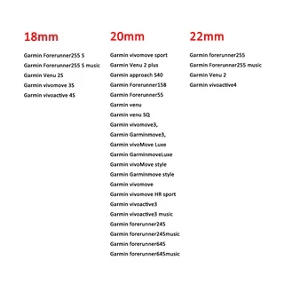 สาย Garmin FR 255 254 645 Venu 2 vivoactive4/3 venu SQสายซิลิโคนสำหรับนาฬิกา Garmin 18mm 20mm 22mm