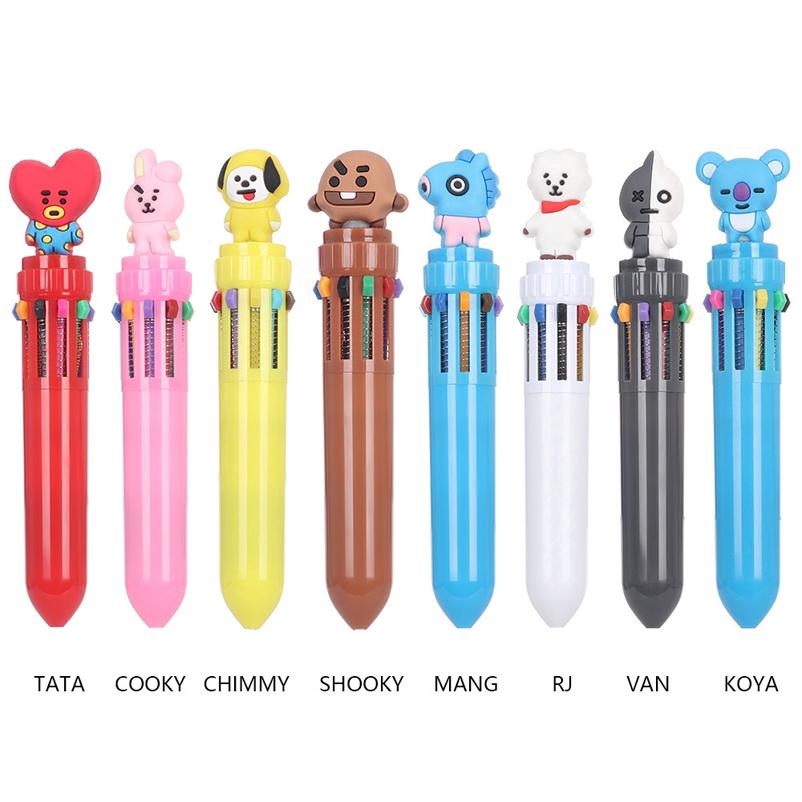 ปากกาลูกลื่นลายการ์ตูนกระต่ายสีชมพู 10 สี