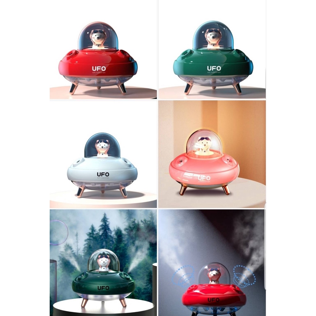 เครื่องเพิ่มความชื้นในอากาศ UFO หัวพ่นละอองคู่ HUMIDIFIER 400 ml. เหมาะสำหรับเป็นของขวัญ ของชำรวย ปีใหม่ วันเกิด