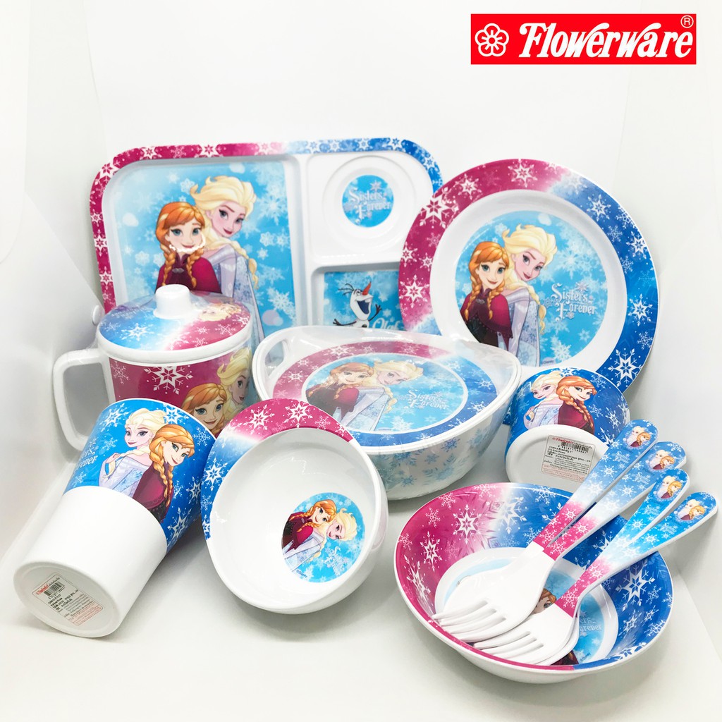 Sister Frozen จานเมลามีน ถาดหลุม แก้วน้ำ ช้อนส้อม ลายการ์ตูน โฟรเซ่น Superware [ขายเป็นชิ้น/เลือกรหัสสินค้า]