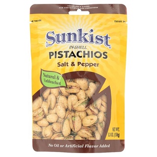 🔥The Best!! ซันคิสท์ พิสทาชิโอรสเกลือผสมพริกไทย 150กรัม Sunkist In-Shell Salt &amp; Pepper Pistachios 150g