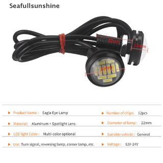 Seaf&gt; ไฟเลี้ยว LED 23 มม. 4014 12SMD สําหรับรถยนต์ 2 ชิ้น