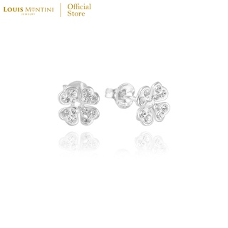 Louis Montini (Jewelry) Sterling Silver 925 Earrings ต่างหูเงินแท้ 92.5% ต่างหูผู้หญิง รูป Clover LJER31