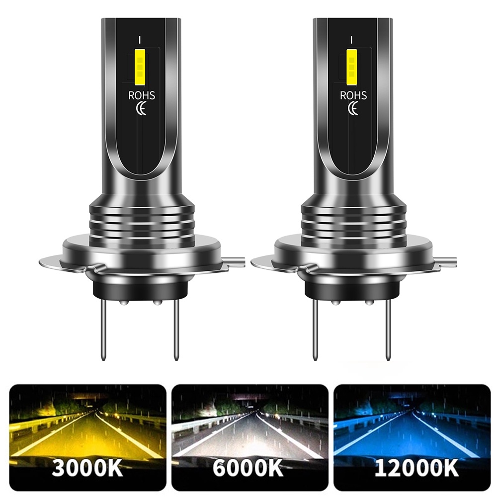 หลอดไฟตัดหมอกรถยนต์ LED H4 H7 9005 HB3 HB4 9006 H11 H8 H9 H1 H3 16000LM 3000K 6500K 12000K 12V 24V ส