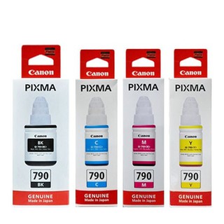 หมึกแท้ Canon 790 มีกล่อง รับประกันแบรนด์แท้100% CANON INK Gl-790 BK,C,Y,M ของเเท้มีกล่อง