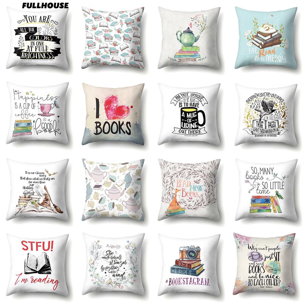 Fullhouse Reading Books Kettle Mug Throw Pillow Cover Sofa Bed Car