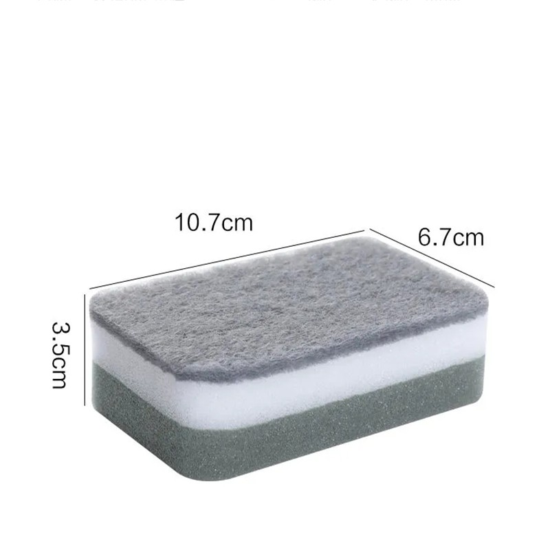 ฟองน้ำ 3 ชั้น​ ฟองน้ำล้างจาน สำหรับล้างจาน​ แก้ว ขัดหม้อ​ กระทะ ไม่ทำลายเคลือบผิว 1 ชิ้น-181F - รูปที่ 6