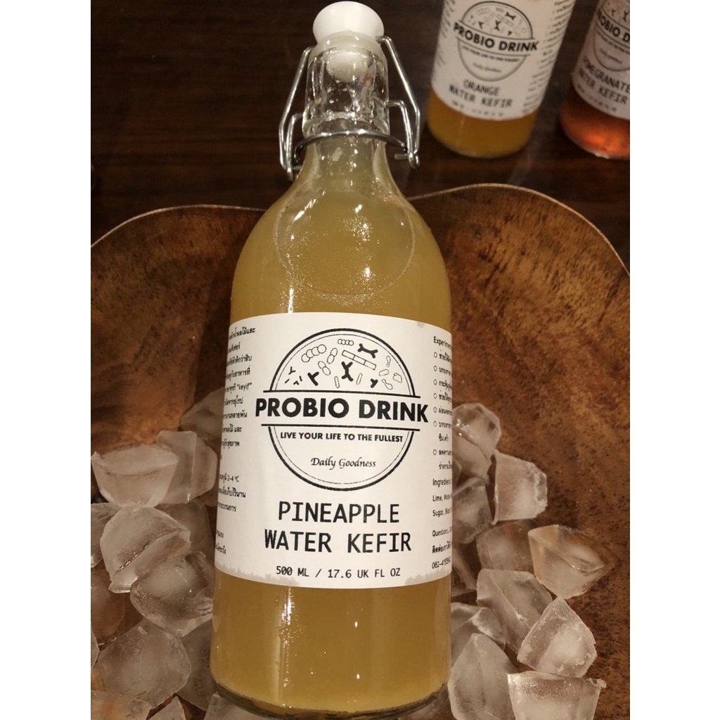คีเฟอร์น้ำสัปปะรด probiotic drink pineapple water kefir - probiodrink ...