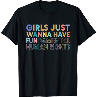 [S-5XL]เสื้อยืด พิมพ์ลาย Just Want to Have Basic Rights สําหรับเด็กผู้หญิง