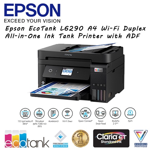 Epson EcoTank L6290 A4 Wi-Fi Duplex All-in-One Ink Tank Printer with ...