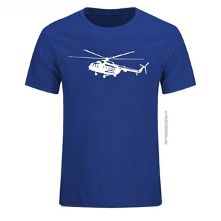 เสื้อยืดผ้าฝ้ายพิมพ์ลายขายดี เสื้อยืดแขนสั้นลําลอง ผ้าฝ้าย พิมพ์ลาย Mi-8 Helicopter แฟชั่นฤดูร้อน สไตล์สตรีท สําหรับผู้ช