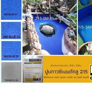 กาวกันซึม กลู  (Gglu) 215 สีน้ำเงินสดใสสำหรับกันซึมพื้นหรือผนังกันซึมผงผสมเคมีกันซึมที่เข็มข้น ผสมน้ำธรรมดา ทากันรั่วซึม