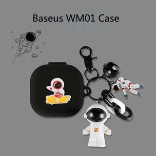 Baseus Encok WM01 Case การ์ตูนสร้างสรรค์นักบินอวกาศตุ๊กตาพวงกุญแจจี้ซิลิโคนนิ่มเชลล์ Baseus WM01 ชุดหูฟังบลูทูธกล่องเคส Baseus WM01 Cover