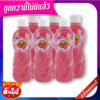 เอ็มแอนด์เค น้ำสตรอเบอร์รี่ ผสมวุ้นมะพร้าว 320 มล. แพ็ค 6 ขวด M&amp;K Strawberry 320 ml x 6