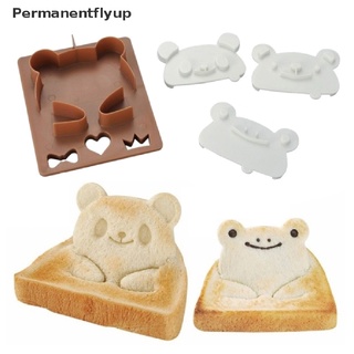 [Permanentflyup] 3D Sandwich Bear Face Mold Shaper Bread Cutter With 3 Expression Safe DIY Mould