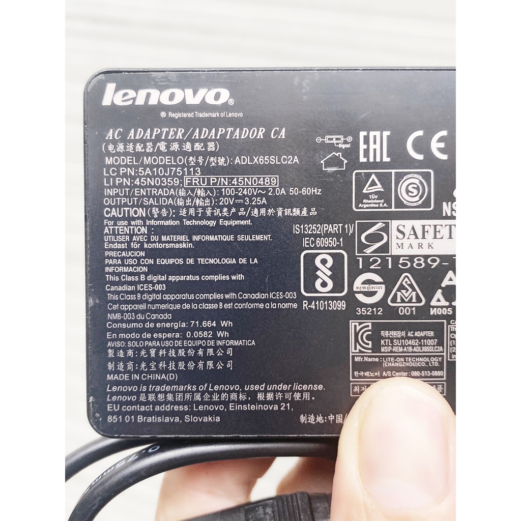 ของแท้ lenovo ThinkPad E531 E531 20v 3.25a ที่ชาร์จแล็ปท็อป